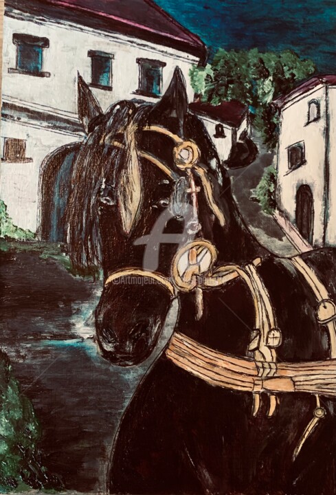 Cheval 绘画, 11.6x8.3 in