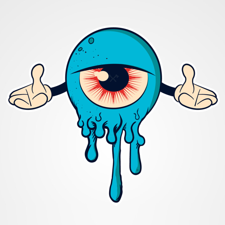 Cartoon Comic Funny Grafitti Anime Manga Eye 绘画, 20x20 in