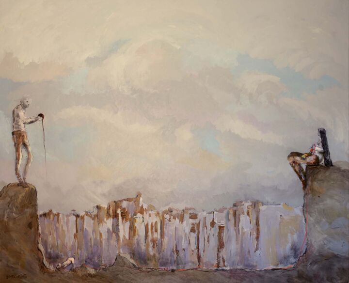 The Distance between two souls 绘画, 55.1x66.9 in