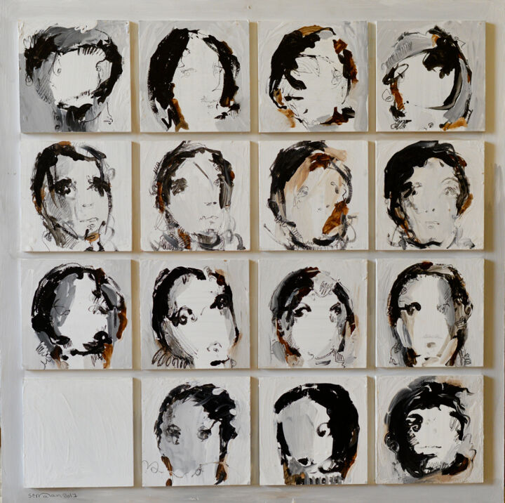 Faces 绘画, 27.6x27.6 in