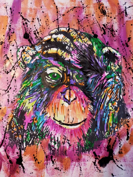 Monkey 2 绘画, 31.5x23.6 in