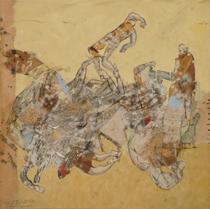 Golden Figures 绘画, 19.7x19.7 in