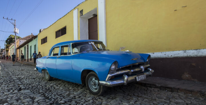 Cuba en bleu 摄影, 13.8x27.6 in