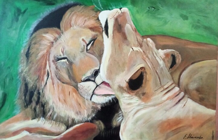 Kiss me tender 绘画, 15.8x23.6 in