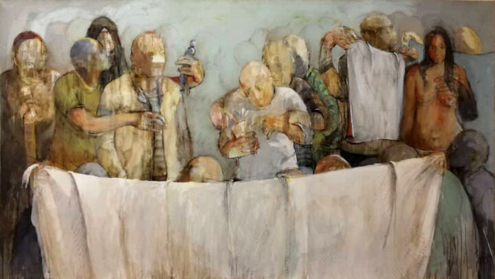 On stage 绘画, 55.1x98.4 in