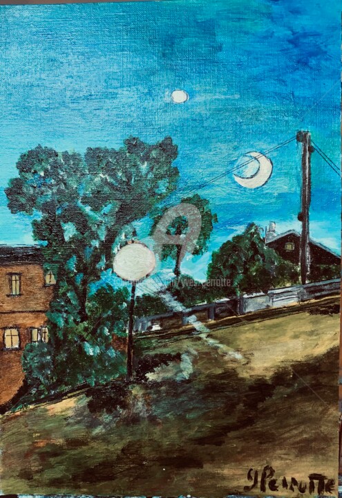 Pleine lune Painting, 11.6x9.5 in