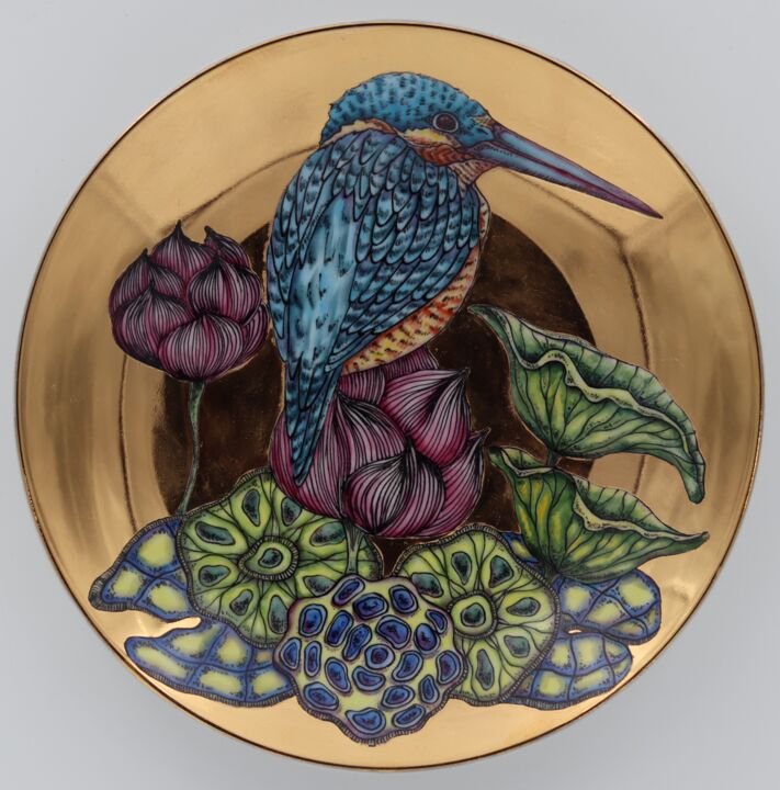 Kingfisher 2 雕塑, 7.8x7.8 in