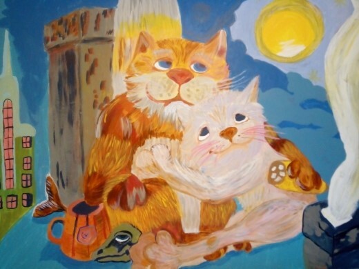 Кошачье счастье! 绘画, 23.2x16.5 in