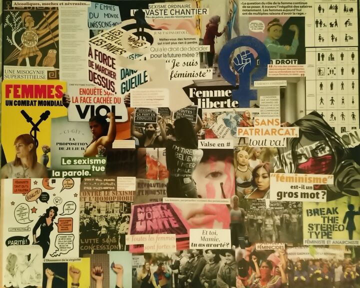 "Sans patriarcat tou…" başlıklı Kolaj Marion Revoyre tarafından, Orijinal sanat, Kolaj