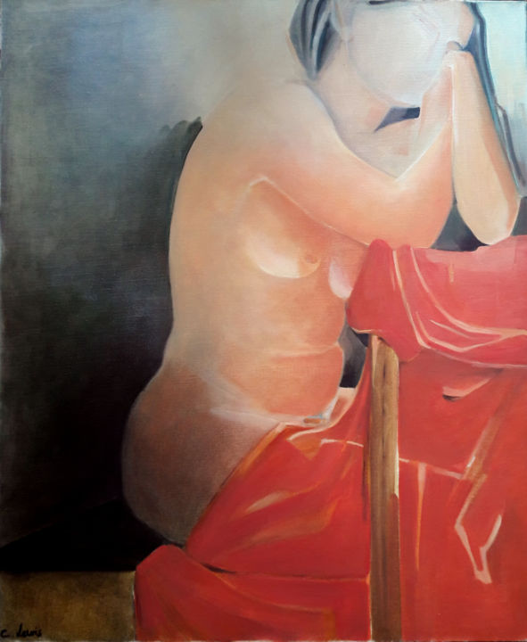 Pensée 绘画, 28.7x23.6 in