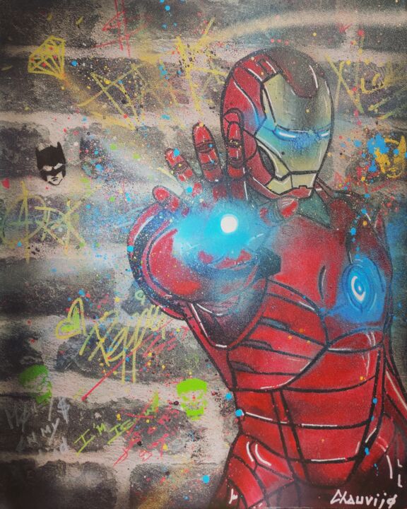 Iron man 绘画, 19.7x15.8 in