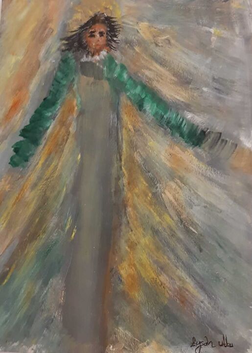 Drawing titled "Young Lady" by Eyşan Utku, Original Artwork, Acrylic