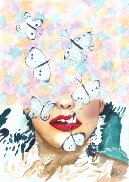 The birth of a butterfly 绘画, 16.5x11.7 in