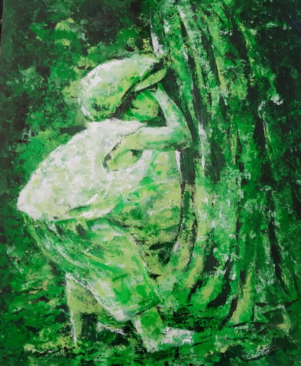 Painting titled "Cache-cache" by Colette Tournier, Original Artwork, Acrylic