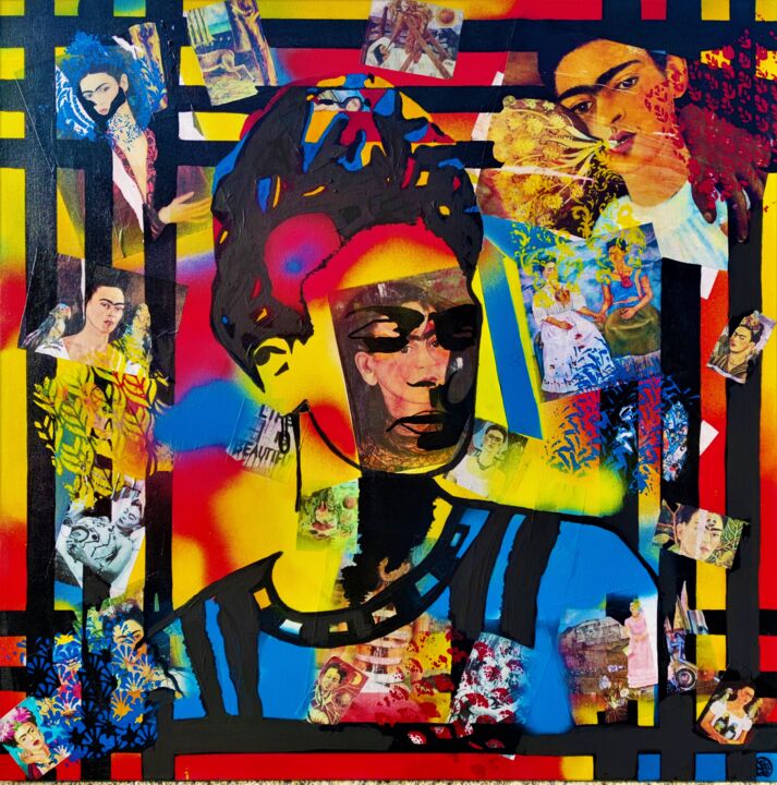 Frida Kahlo Street Art 绘画, 31.5x31.5 in