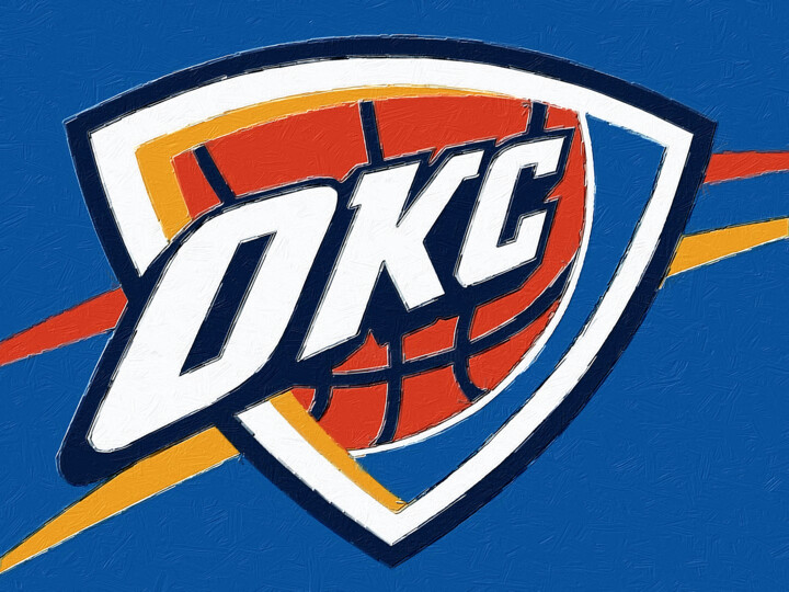 Oklahoma City Thunder Basketball Painting 绘画, 15x20 in