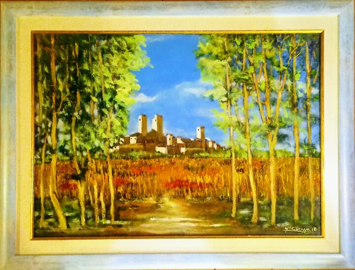 Painting titled "L'isola che non c'è." by Geremia Cocozza, Original Artwork, Acrylic Mounted on Wood Stretcher frame