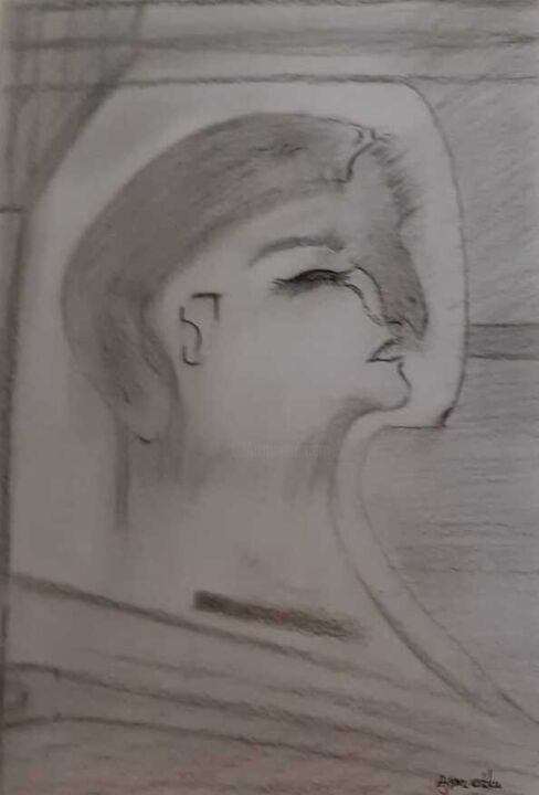 Drawing titled "Mercury" by Eyşan Utku, Original Artwork, Pencil