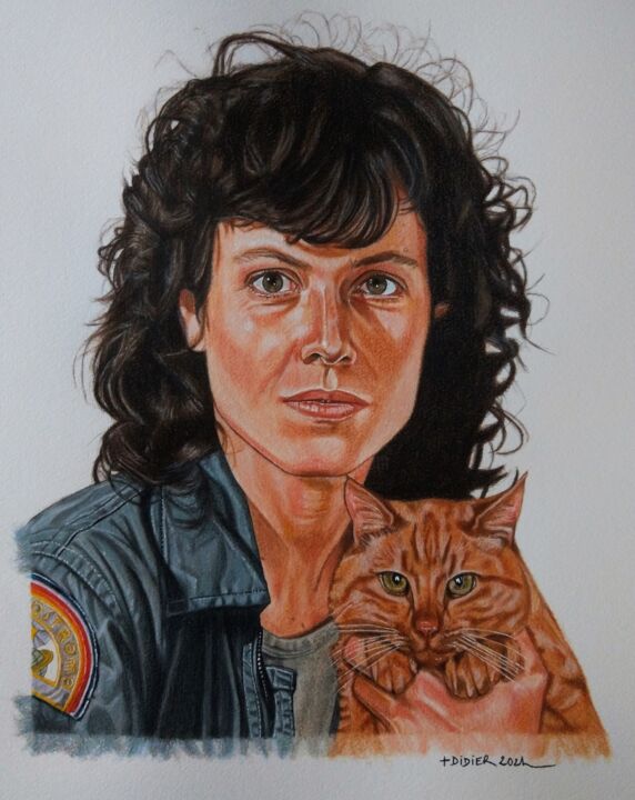 Ellen Ripley - Jones - Alien 绘画, 15.8x11.8 in