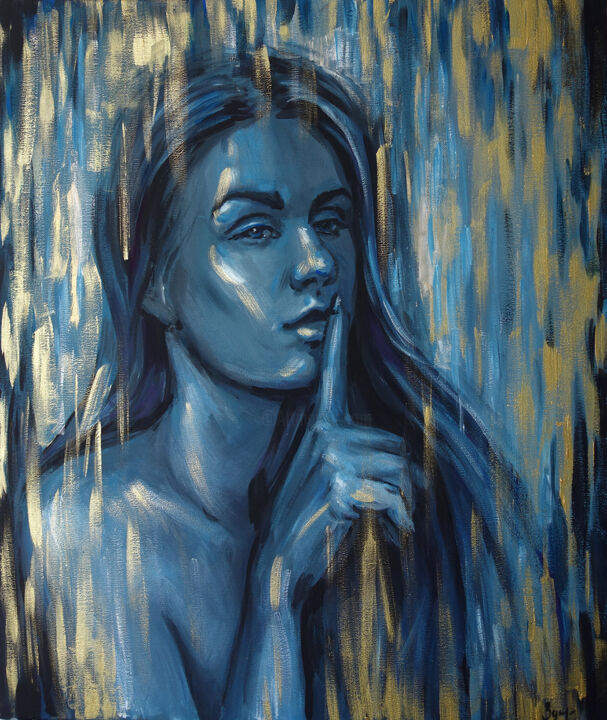 Pittura intitolato "Silense-original ac…" da Nadezhda Zueva, Opera d'arte originale, Acrilico Montato su Telaio per barella…