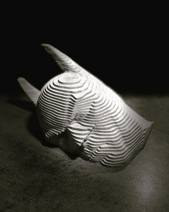 Sculpture intitulée "Batman falling" par Neven, Œuvre d'art originale, Bois