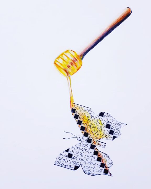 Honey Butterfly 绘画, 11.8x8.3 in