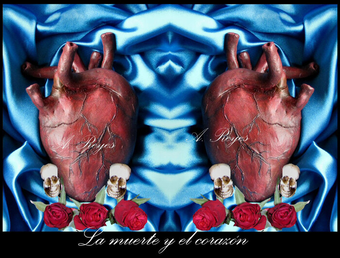 Collages getiteld "El corazón y la mue…" door Adelina Reyes, Origineel Kunstwerk, Foto Montage