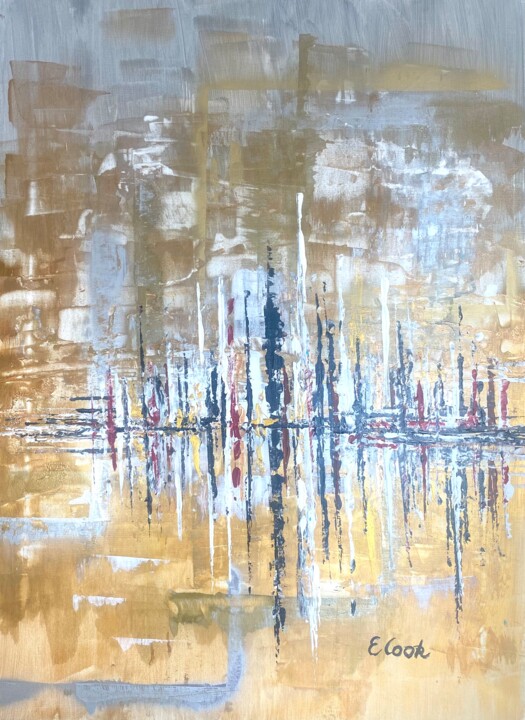 Peinture intitulée "Amidst Gold and Sil…" par Elisa Cook Benbassat Bassat, Œuvre d'art originale, Acrylique
