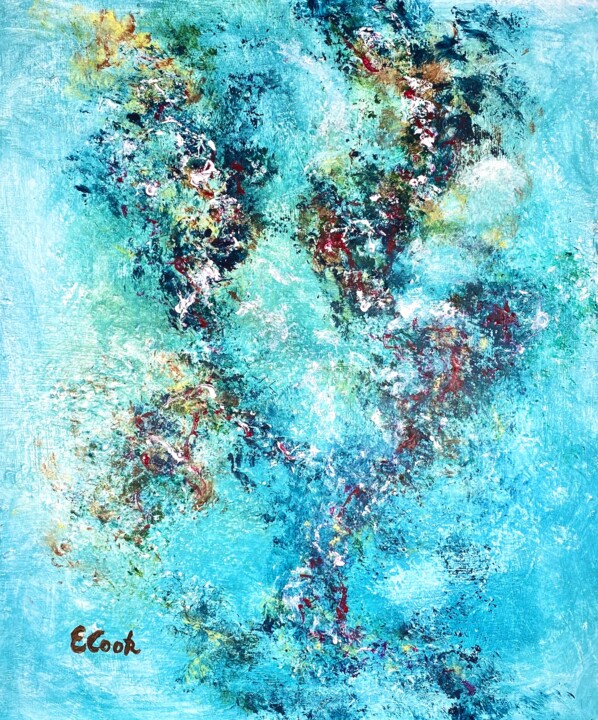 Painting titled "Rose Garland" by Elisa Cook Benbassat Bassat, Original Artwork, Acrylic