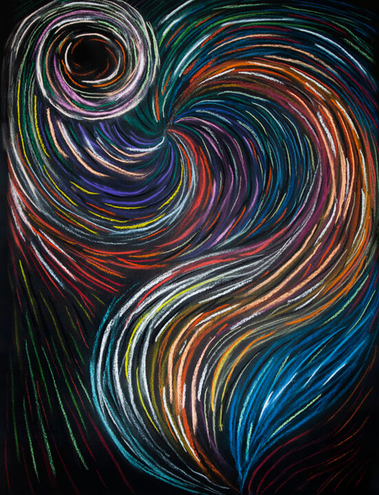 Рисунок под названием "Fireworks" - Svetlana Gudilova, Подлинное произведение искусства, Пастель