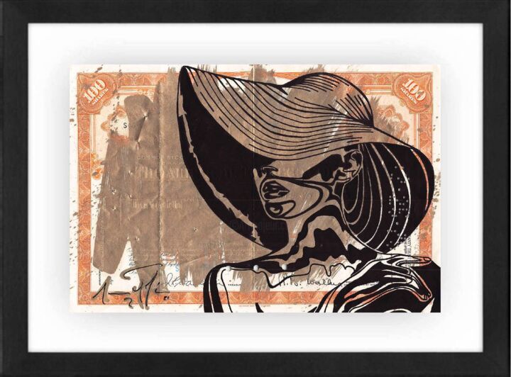 Malerei mit dem Titel "Agatha" von Sunny Jim, Original-Kunstwerk, Tinte