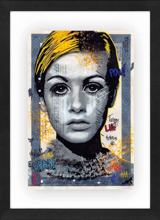 Twiggy 绘画, 4.7x3.2 in