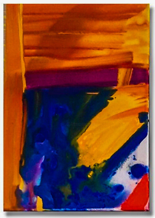 Painting titled "Abstraction XII" by Konduru, Original Artwork, Acrylic Mounted on Wood Stretcher frame