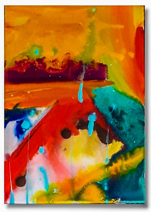 Painting titled "Abstraction XI" by Konduru, Original Artwork, Acrylic Mounted on Wood Stretcher frame