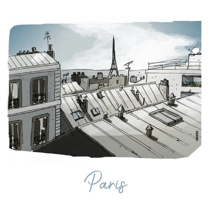 KARI KRO - Paris 图画, 11.8x11.8 in