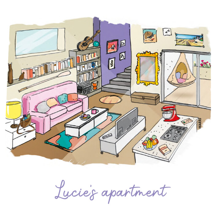 KARI KRO - Lucie's apartment 图画, 11.8x11.8 in