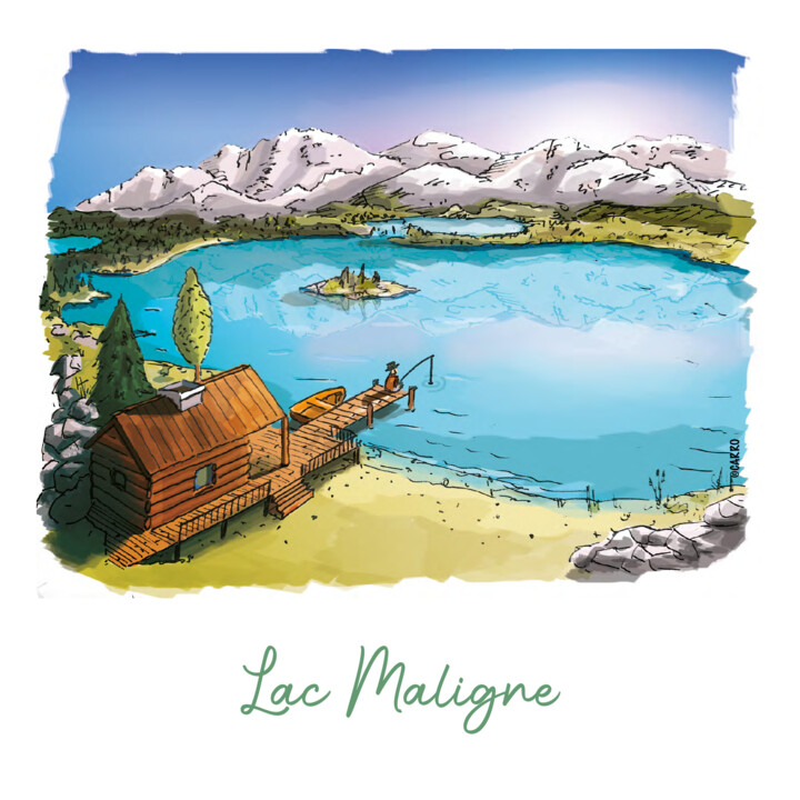 KARi KRO - Lac Maligne 图画, 11.8x11.8 in