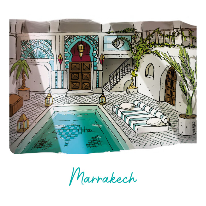 KARI KRO - Marrakech 图画, 11.8x11.8 in