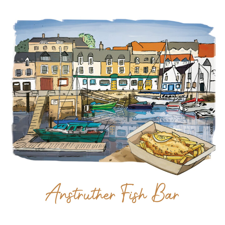 KARI KRO - Anstruther Fish Bar 图画, 11.8x11.8 in