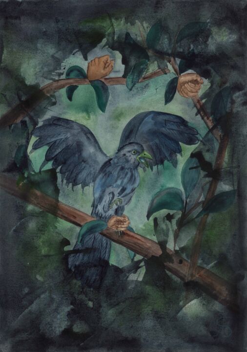 Hunting 绘画, 16.5x11.7 in
