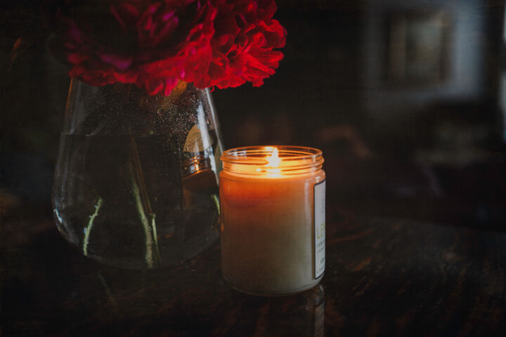 Photography titled "Flowers & Candles" by Ken Gehring, Original Artwork, Digital Photography