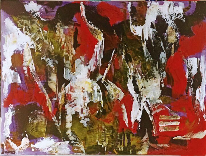 绘画 标题为“Abstraction lyrique” 由Dupas, 原创艺术品, 丙烯 安装在木质担架架上