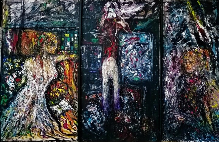 TRILOGY of LIFE 绘画, 18.9x28.4 in