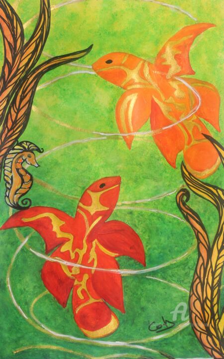 Peinture intitulée "Tourbillon de la vie" par Corinne Brossier (Atelier de l'imaginaire), Œuvre d'art originale, Acrylique