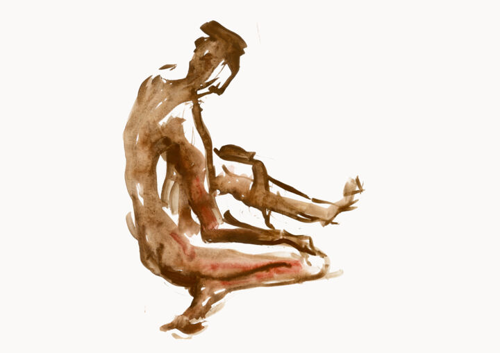 Dibujo titulada "Dancer 2" por Margarita Simonova, Obra de arte original, Gouache