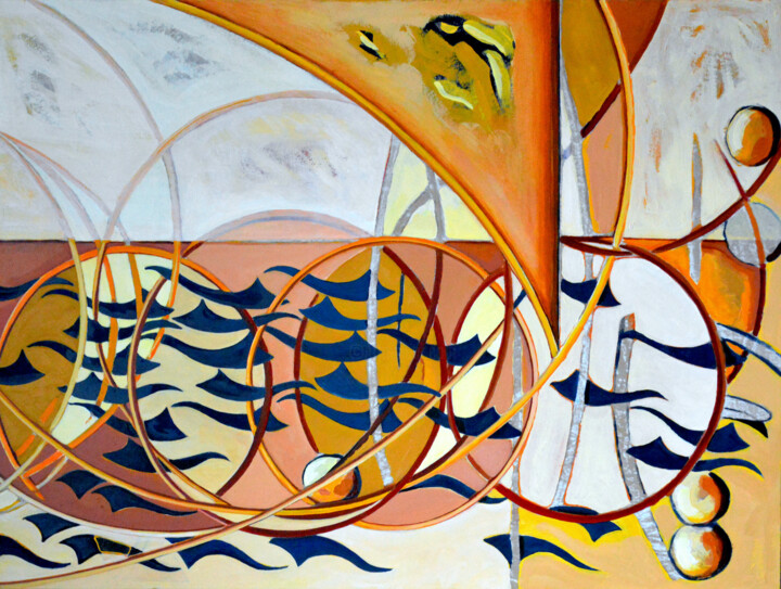 Ascending The Thermals (Veiled Surface Iteration 15) 绘画, 29.5x39.3 in