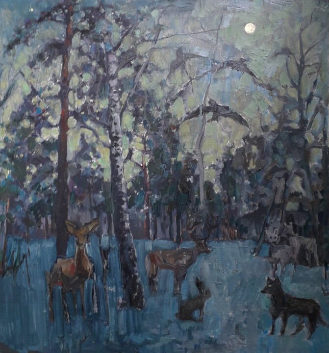 Christmas night 绘画, 20.5x19.7 in
