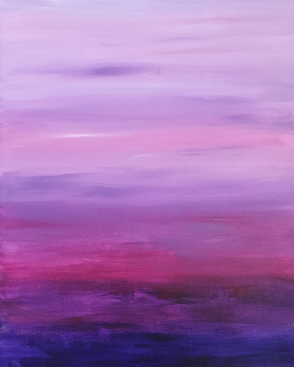 Schilderij getiteld "Lilac sky" door Tatiana Karchevskaya, Origineel Kunstwerk, Acryl