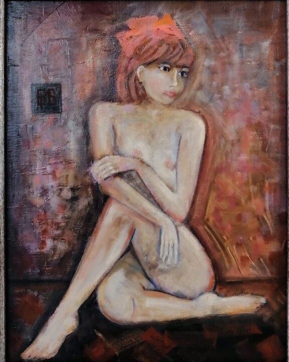Painting titled "Модель" by Igor Bondarenko, Original Artwork, Oil