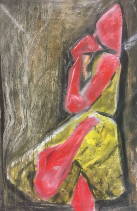 Dancing in red 绘画, 35.4x23.6 in